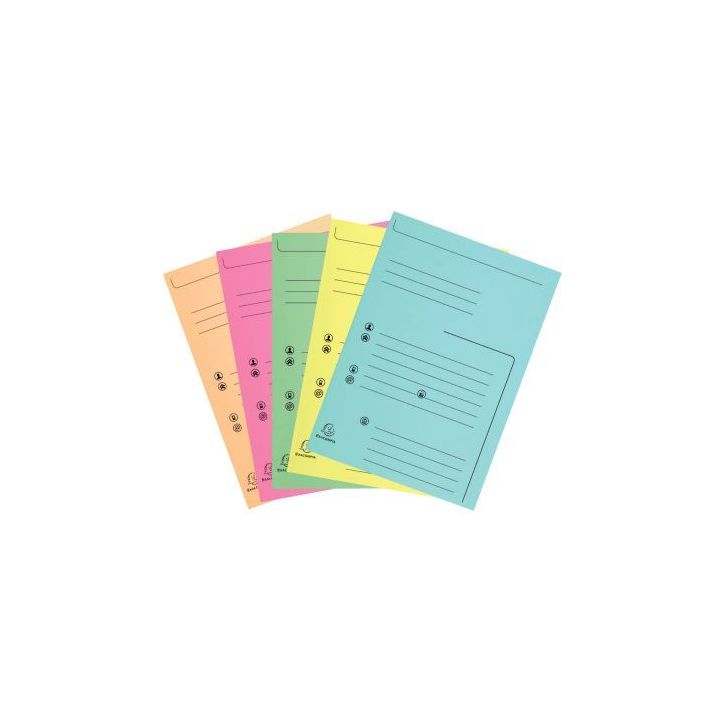 Paquet de 25 chemises imprimées 210g avec 2 rabats, format 24x32 cm 334000E SUPER EXACOMPTA