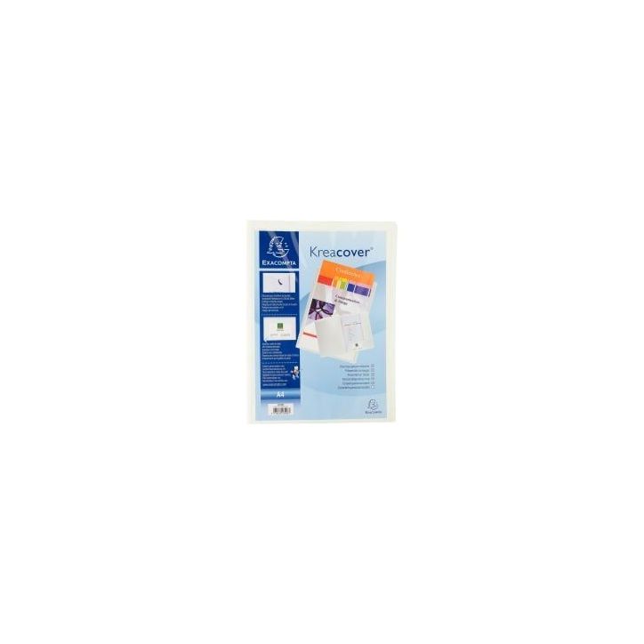 Chemise de présentation personnalisable 2 rabats KREACOVER en polypropylène 4/10ème, blanc 43008E KREACOVER(...)