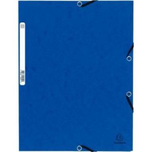 Chemise 3 rabats à élastiques en carte lustrée 5/10ème 350g bleu C3416 BLE COUTAL