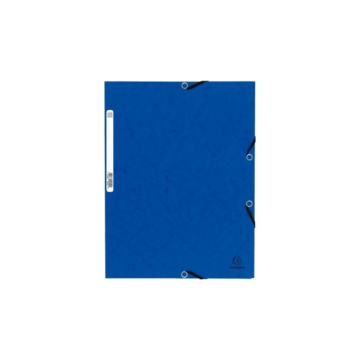 Chemise 3 rabats à élastiques en carte lustrée 5/10ème 350g bleu C3416 BLE COUTAL