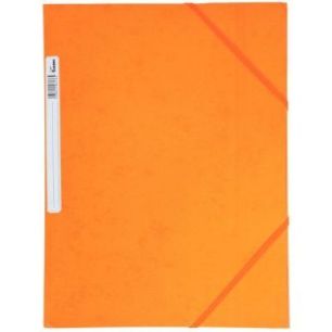 Chemise 3 rabats à élastiques + étiquette de dos coloris orange carte grainée 5/10e 450g format 24 x 32 cm(...) Chemise 3 rabats à élastiques + étiquette de dos coloris orange carte grainée 5/10e 450g format 24 x 32 cm(...)