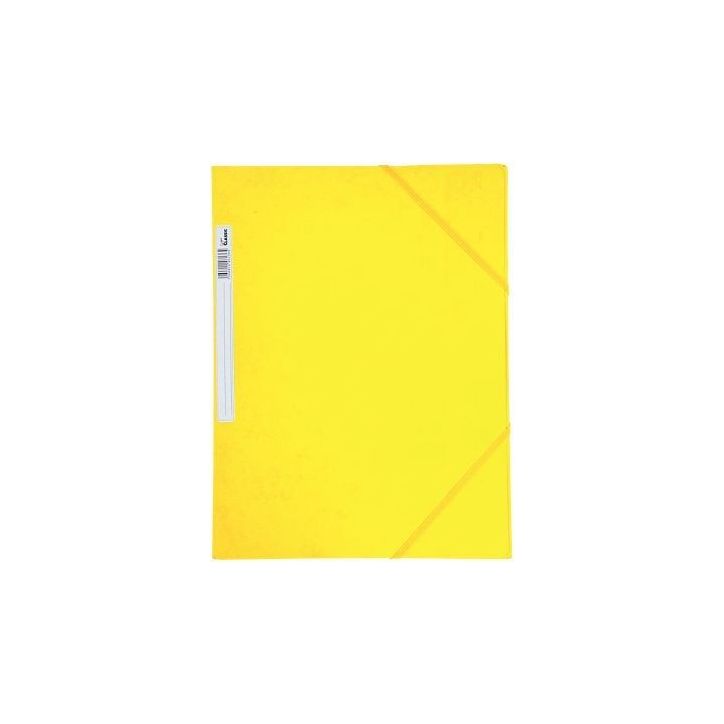 Chemise 3 rabats à élastiques + étiquette de dos coloris jaune carte grainée 5/10e 450g format 24 x 32 cm (...)