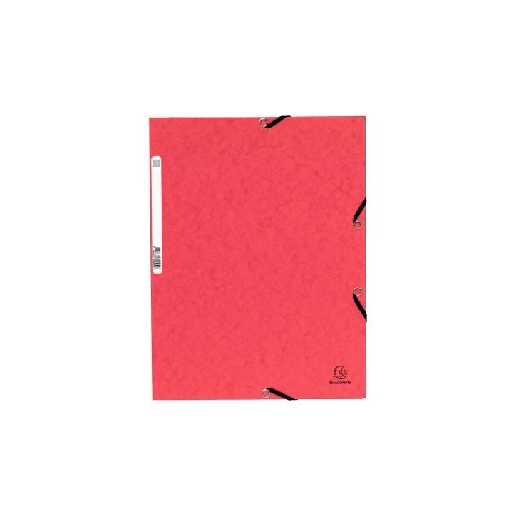 Chemise 3 rabats à élastiques en carte lustrée 5/10ème 350g rouge C3416 ROU COUTAL