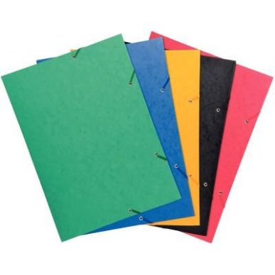 Achetez Chemise 3 rabats à élastiques en carte lustrée 600g format A3, coloris assortis 59500E EX..