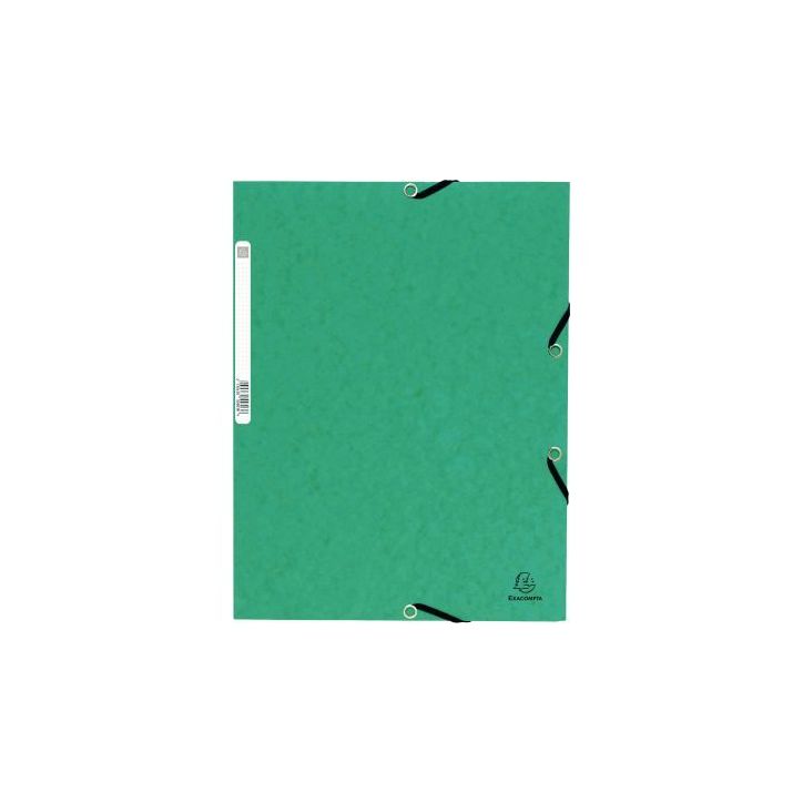 Chemise 3 rabats à élastiques en carte lustrée 5/10ème 350g vert C3416 VER COUTAL