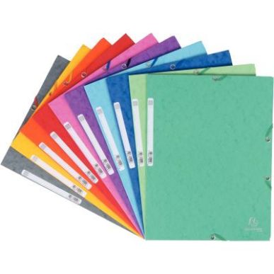 Achetez Paquet de 10 chemises 3 rabats à élastiques en carte lustrée 5/10ème 400g format 24x32 c..