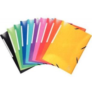 Achetez Carton de 25 chemises 3 rabats à élastiques IDERAMA en carte lustrée 425g coloris assorti..