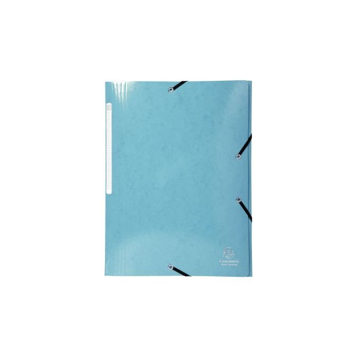 Chemise 3 rabats à élastiques en carte lustrée 425g, bleu clair 55827E IDERAMA EXACOMPTA