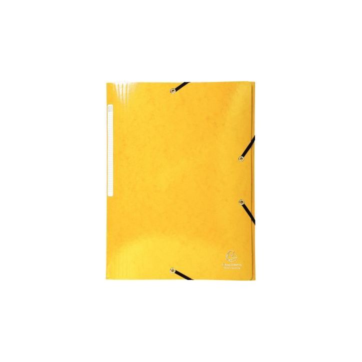 Chemise 3 rabats à élastiques en carte lustrée 425g, jaune 55828E IDERAMA EXACOMPTA