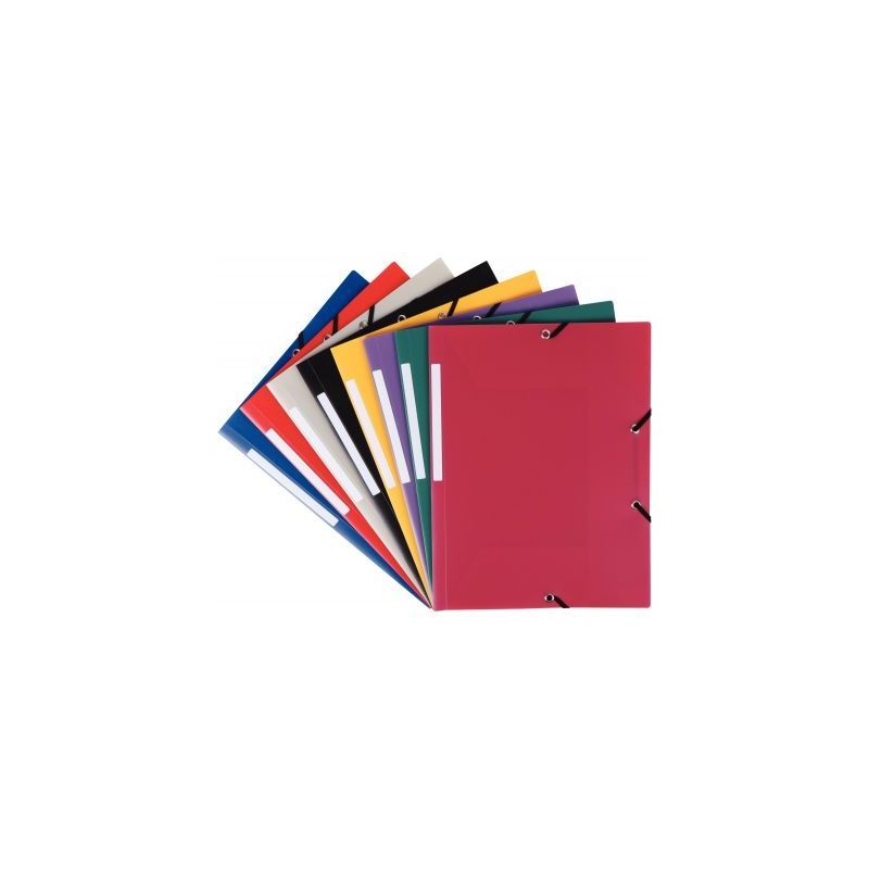 Achetez Chemise 3 rabats à élastiques en polypropylène opaque 4/10ème, format 24x32 cm, noir 130..