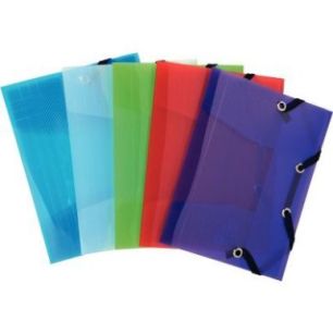 Achetez Chemise 3 rabats à élastiques CRYSTAL en polypropylène, format pocket 12x16 cm, coloris a..