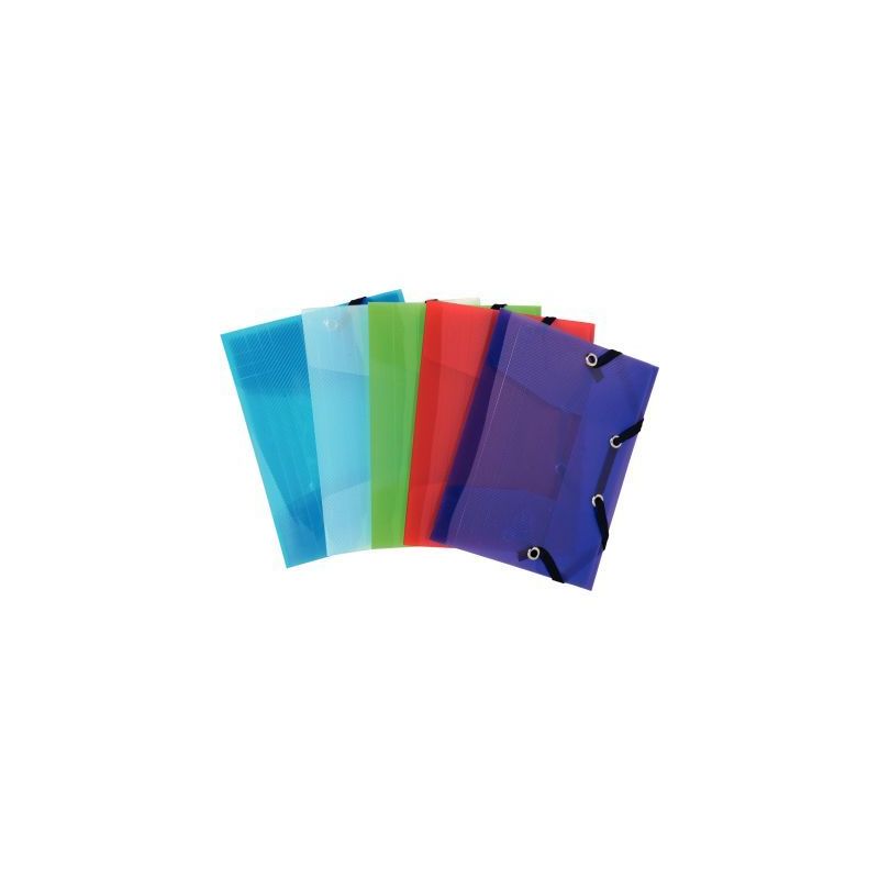 Achetez Chemise 3 rabats à élastiques CRYSTAL en polypropylène, format pocket 12x16 cm, coloris a..