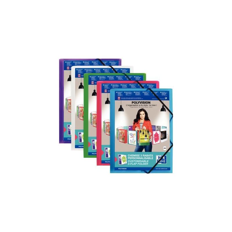 Achetez Chemise personnalisable 3 rabats à élastiques format 24x32 cm assortis 400037234 POLYVISIO..
