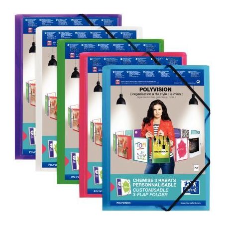 Achetez Chemise personnalisable 3 rabats à élastiques format 24x32 cm assortis 400037234 POLYVISIO..