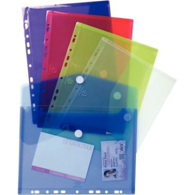 Achetez EXACOMPTA Sachet de 5 pochettes-enveloppes scratch perforées en polypropylène 2/10e. Color..