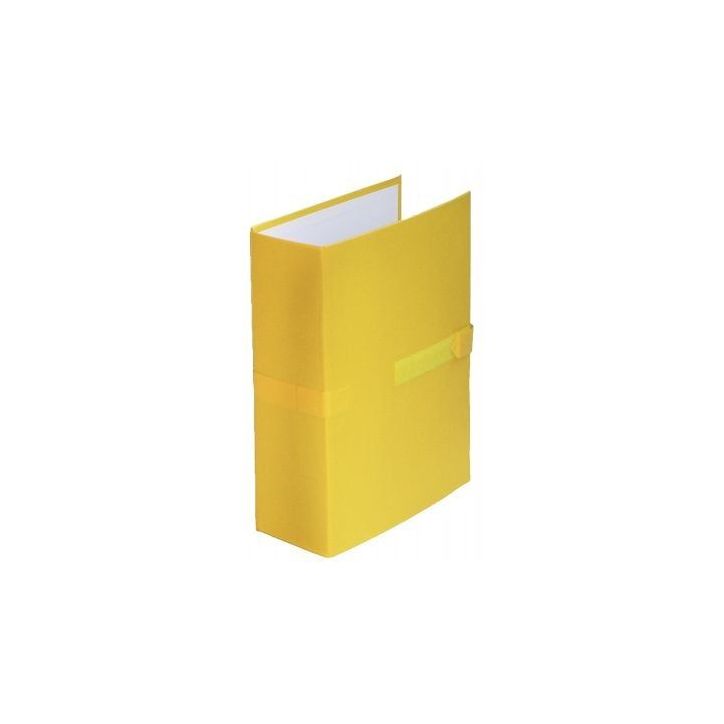 EXACOMPTA Chemise extensible en balacron. Rabat en pied, fermeture par sangle scratch. Coloris Jaune