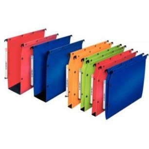 Achetez Paquet de 10 dossiers suspendus en polypropylène 5/10ème pour armoires dos V (5 mm) bleu 1..