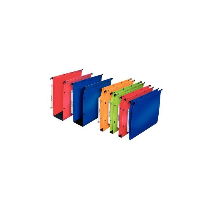 Paquet de 10 dossiers suspendus en polypropylène 5/10ème pour armoires dos V (5 mm) bleu 100330578 HAMELIN