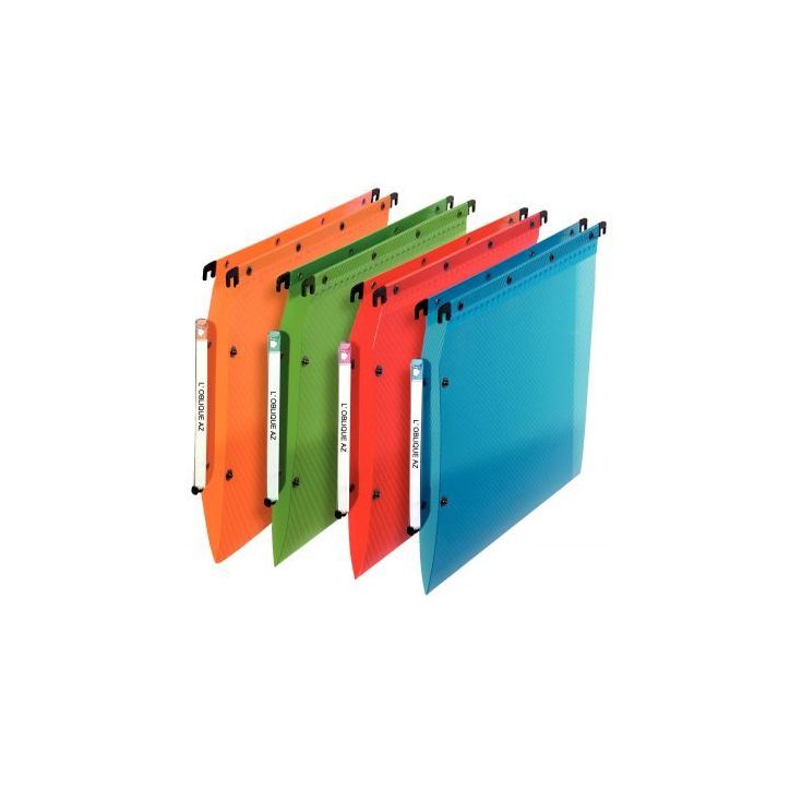 Paquet de 10 dossiers suspendus pour armoire en polypropylène dos V couleurs assorties 100330599 HAMELIN