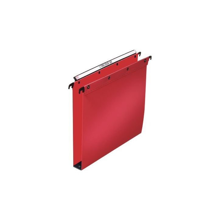Paquet de 10 dossiers suspendus en polypropylène opaque 5/10ème pour tiroir, dos 30 mm, rouge 100330387 HAME(...)