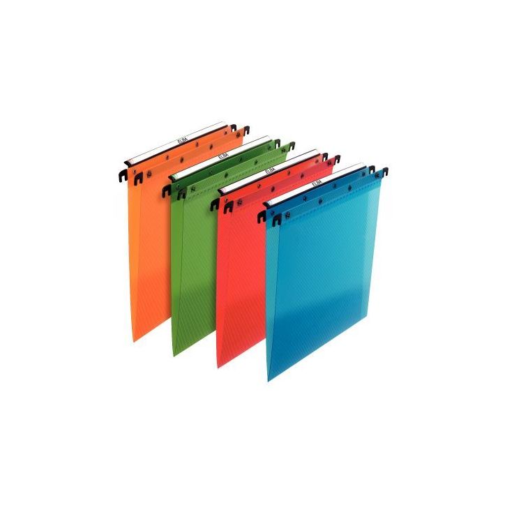 Paquet de 10 dossiers suspendus pour tiroir en polypropylène dos V couleurs assorties 100330406 HAMELIN