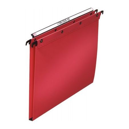 Achetez Paquet de 10 dossiers suspendus pour tiroirs en polypropylène dos 15 mm coloris rouge 10033..