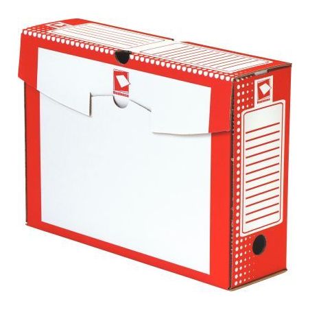 Achetez Paquet de 25 boîtes à archives carton rigide dos de 10 cm rouge 64179 BUSINESS pas cher su..