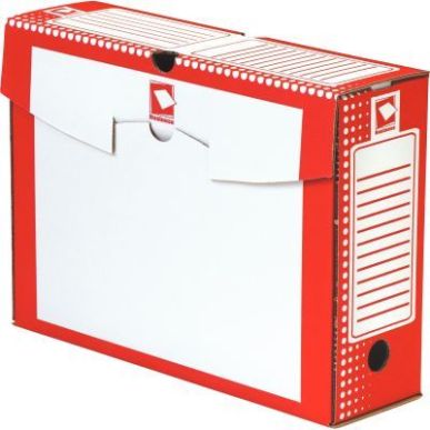 Achetez Paquet de 25 boîtes à archives carton rigide dos de 10 cm rouge 64179 BUSINESS pas cher su..
