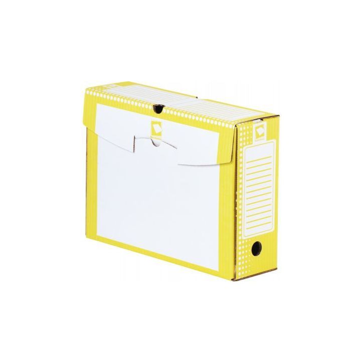 Paquet de 25 boîtes à archives carton rigide dos de 10 cm jaune 64181 BUSINESS