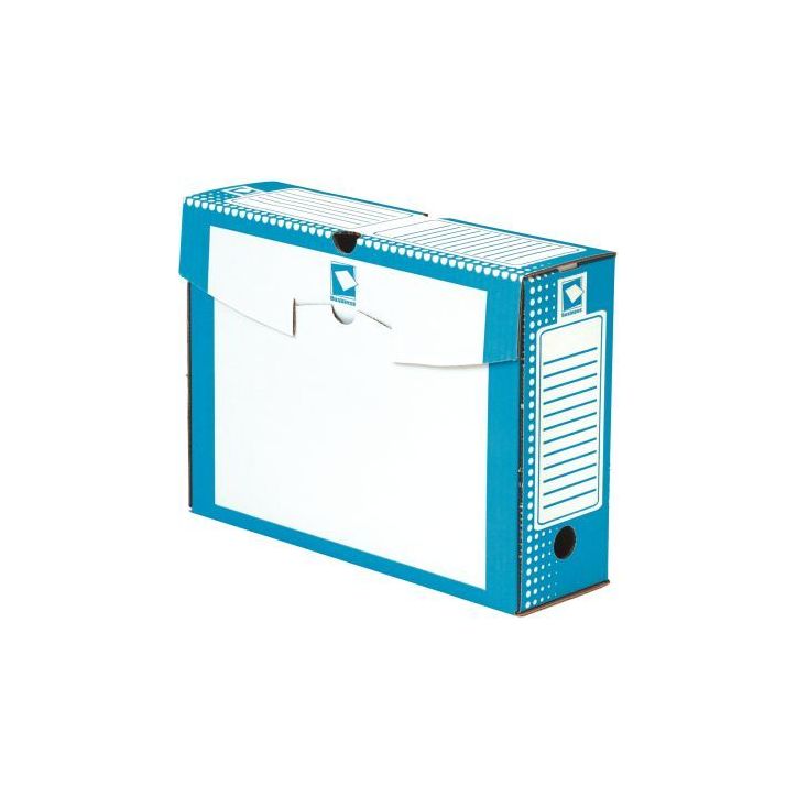 Paquet de 25 boîtes à archives carton rigide dos de 10 cm bleu 64178 BUSINESS