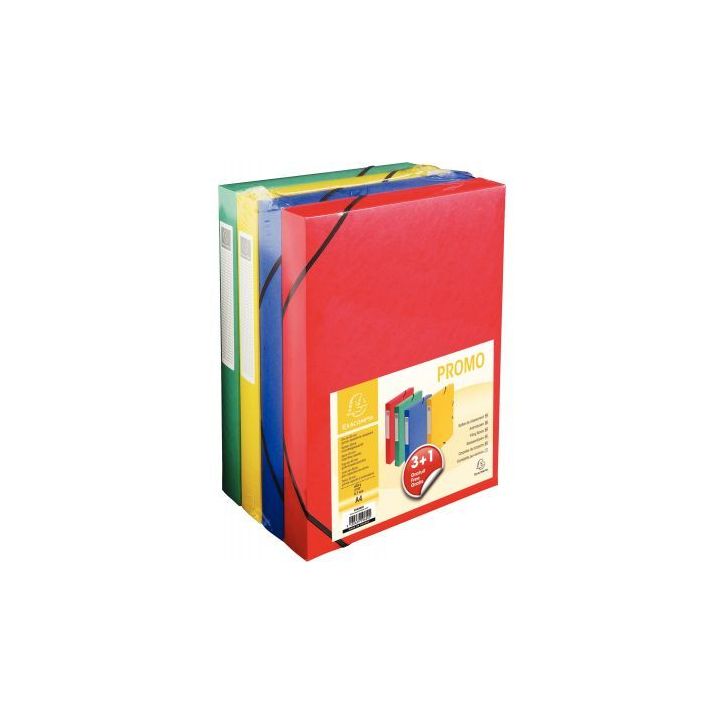 Lot de 3 + 1 boites de classement en carte marbrée, dos 4 cm 59600SE EXACOMPTA