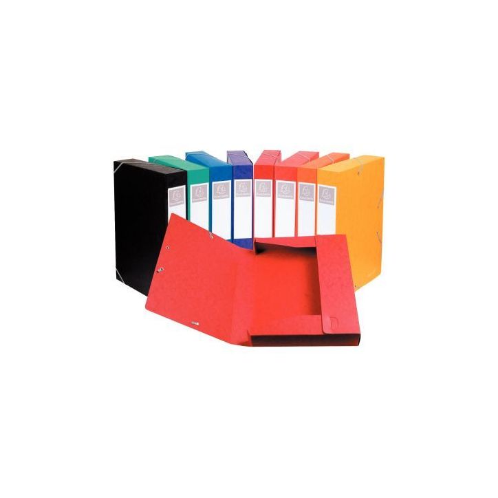 Carton de 10 boîtes de classement CARTOBOX en carte lustrée 7/10ème, dos de 40 mm, coloris assortis 14000H (...)