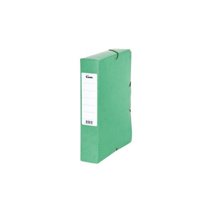 PERGAMY Boîte de classement à  élastique en carte lustrée 7/10, 600g. Dos 60mm. Coloris Vert.