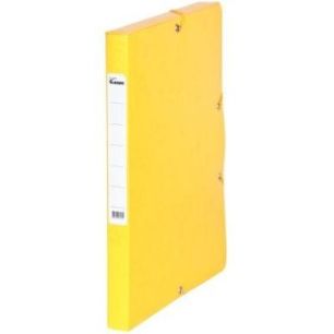 PERGAMY Boîte de classement à élastique en carte lustrée 7/10, 600g. Dos 25mm. Coloris Jaune. PERGAMY Boîte de classement à élastique en carte lustrée 7/10, 600g. Dos 25mm. Coloris Jaune.