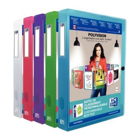 Achetez Boite de classement personnalisable dos de 40 mm format 24x32 cm coloris assortis 100200136 ..