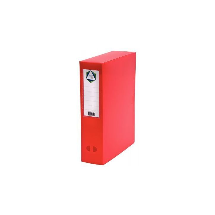 PERGAMY Boîte de classement dos de 8 cm, en polypropylène 7/10e. Coloris rouge