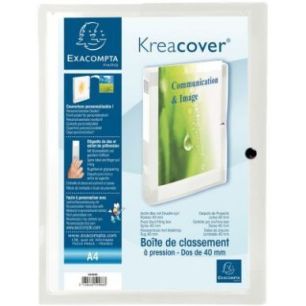 Achetez Boite de classement personnalisable en polypropylène KREACOVER dos 4 cm, incolore 59988E KR..
