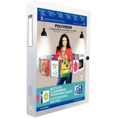 Achetez OXFORD Boîte de classement personnalisable POLYVISION 24x32cm, en polypro 7/10e. Dos 4cm. I..
