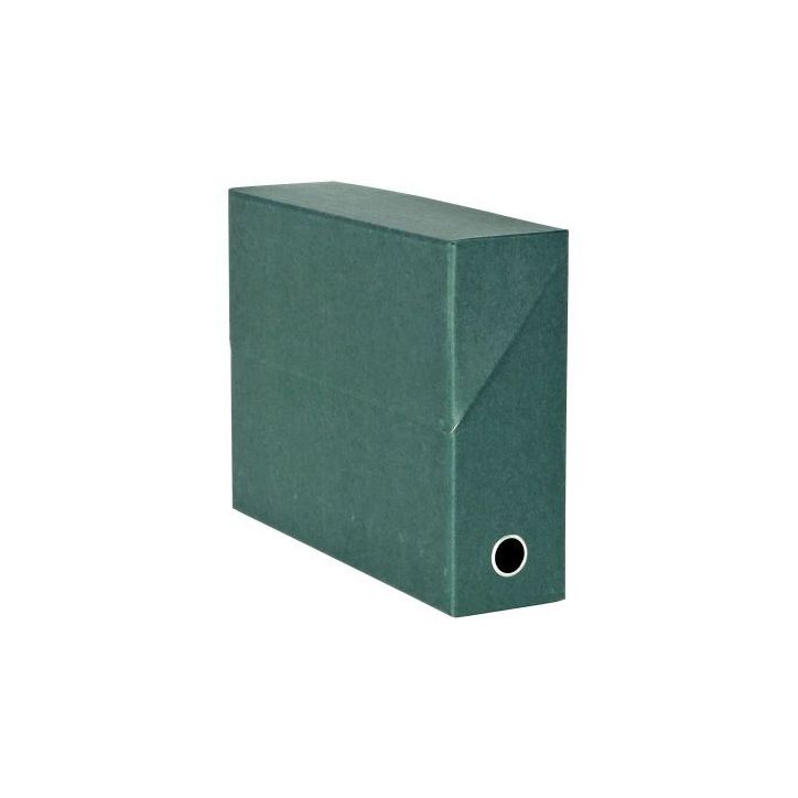 EXACOMPTA Boîte transfert pâte naturelle, carton rigide recouvert de papier recylé Vert foncé, dos 9 cm
