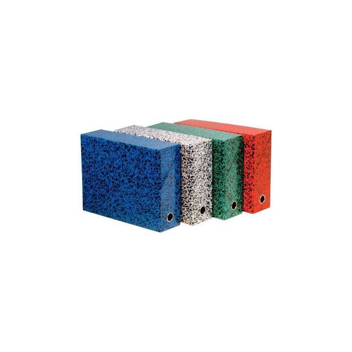 Boite de transfert papier marbré, dos 9 cm, bleu 89722E EXACOMPTA