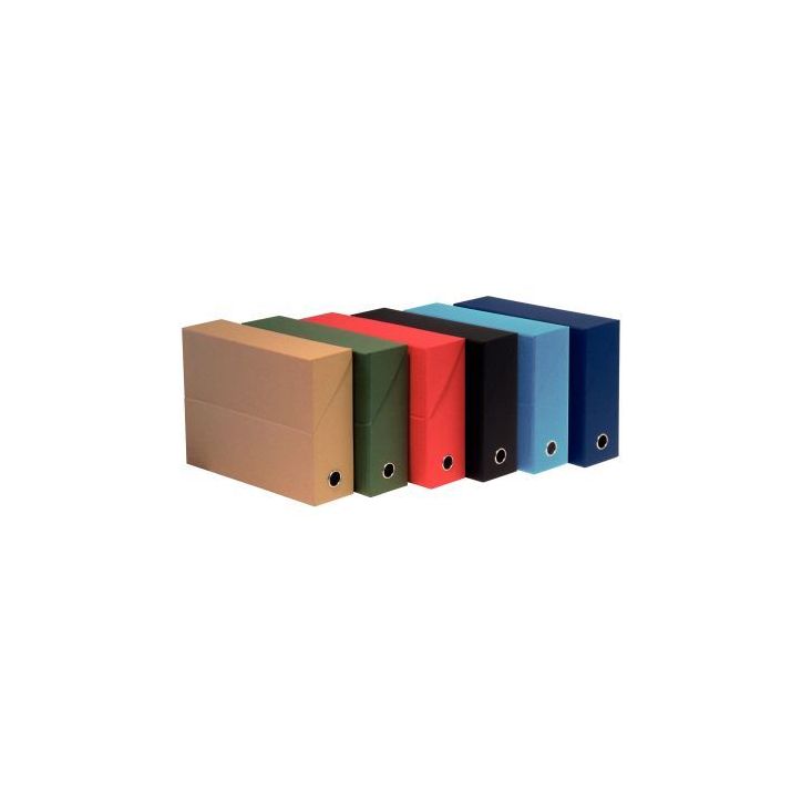Boite de transfert papier toilé, dos 9 cm, bleu foncé 89527E EXACOMPTA