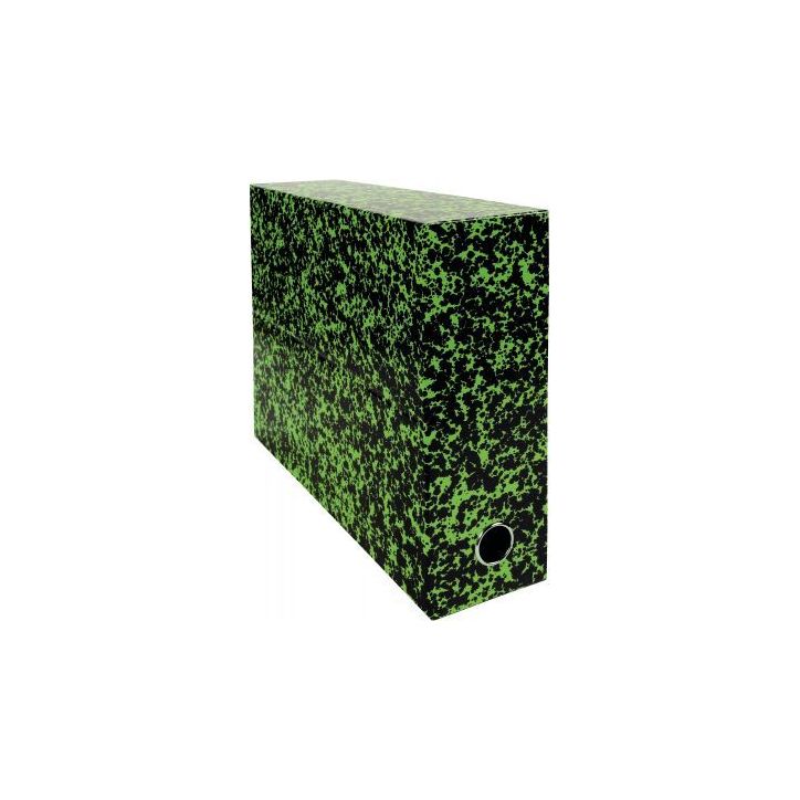 Boite de transfert papier marbré, dos 9 cm, vert 89723E EXACOMPTA