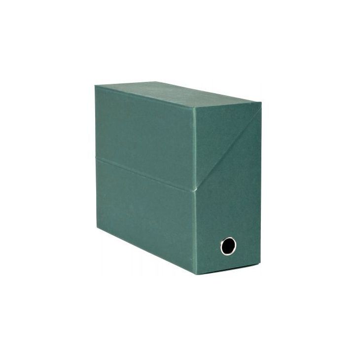 Boite de transfert en carton recouvert de papier mat vert foncé, dos 12 cm 83143E EXACOMPTA