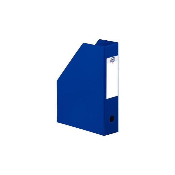 OXFORD Porte-revues en PVC soudé, dos de 10 cm 32x24cm, livré à  plat. Coloris Bleu foncé