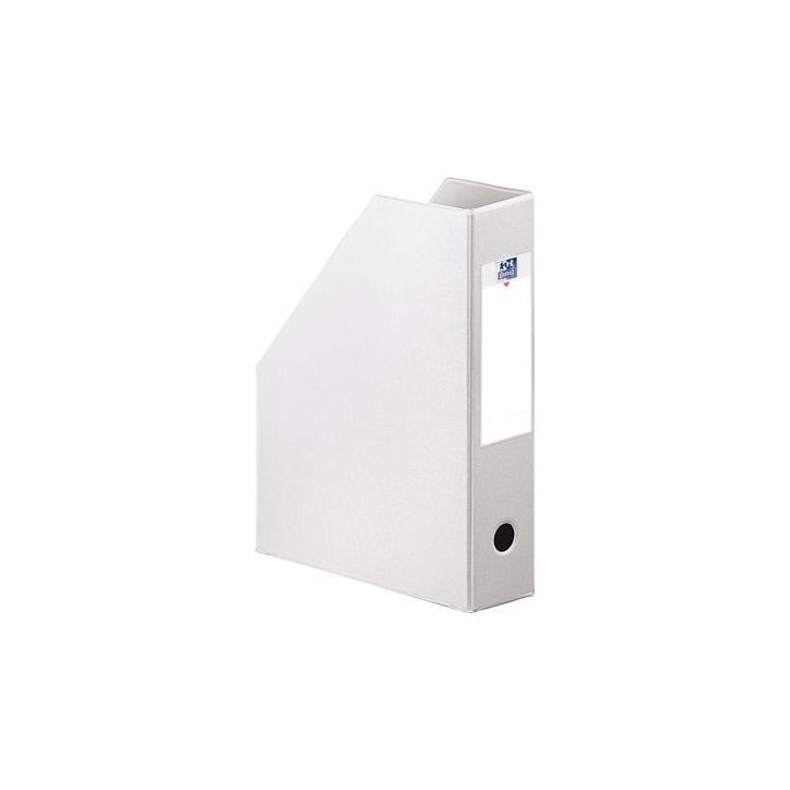 OXFORD Porte-revues en PVC soudé, dos de 7 cm 32x24cm, livré à  plat. Coloris Blanc