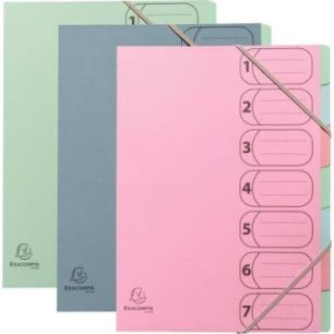 Trieur en carte recyclée AUTENTIK 7 compartiments, coloris assortis 56239E AUTENTIK EXACOMPTA