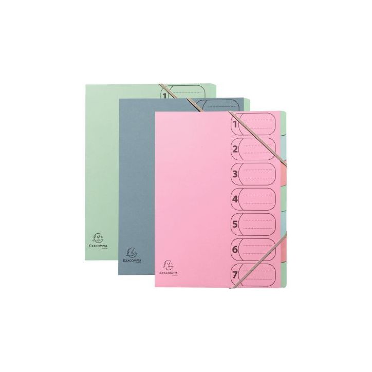 Trieur en carte recyclée AUTENTIK 7 compartiments, coloris assortis 56239E AUTENTIK EXACOMPTA