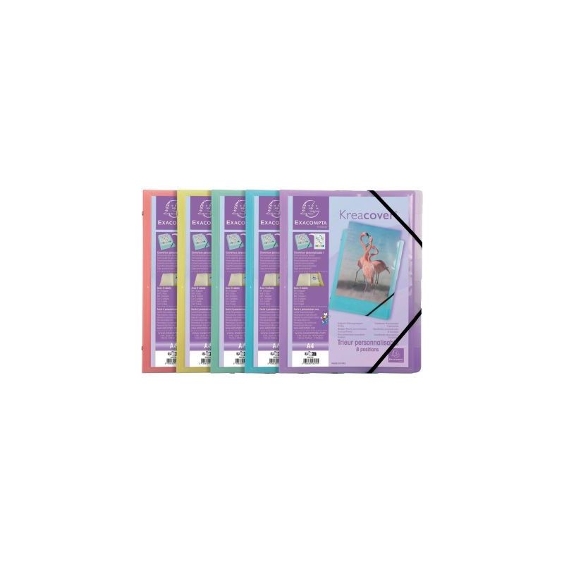 Achetez Trieur personnalisable KREACOVER Pastel en polypropylène, 8 compartiments, coloris assortis..