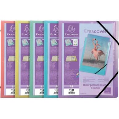 Achetez Trieur personnalisable KREACOVER Pastel en polypropylène, 8 compartiments, coloris assortis..