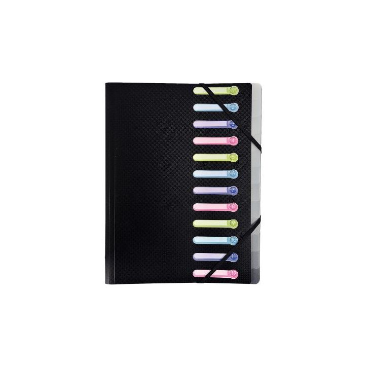 Trieur en polypropylène OPAK 12 compartiments, coloris noir 55981E OPAK EXACOMPTA